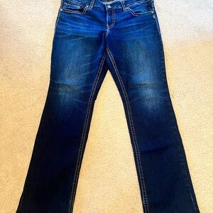 Silver Jeans Suki Straight Blue Straight Leg Denim